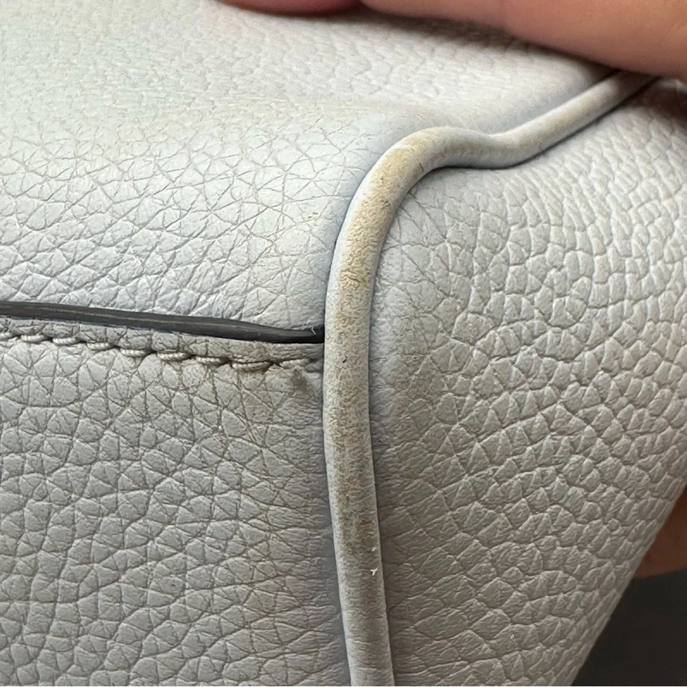 Tory Burch Light Blue Pebbled Leather Minimalist Crossbody Adjustable Bag Purse - Picture 13 of 15